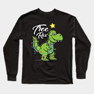 Christmas Shirts for Boys Kids Dinosaur Tree Rex Pajamas Men Long Sleeve T-Shirt